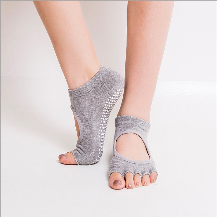 Ms. Cotton Non-slip Yoga Socks Sports Wear Refers To Five And A Half Feet Slip Toe Socks Female Sports